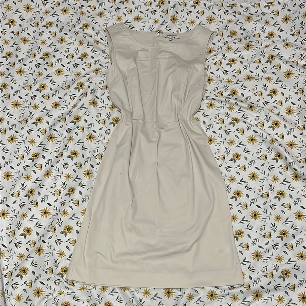 Banana Republic Cream Ruched Sheath Midi Dress